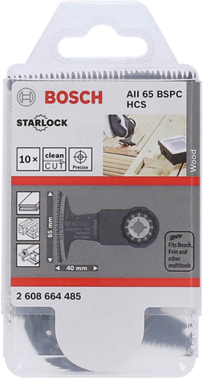 Bosch Professional Tauchsägeblatt Hartholz (10 Stück, für Multifunktionswerkzeug Starlock) AII 65 BS