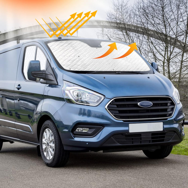 Thermomatte Fahrerhaus Innen für Transit Custom 2012-2024, 3 STK Wasserdicht UV-Proof Sonnenschutz A