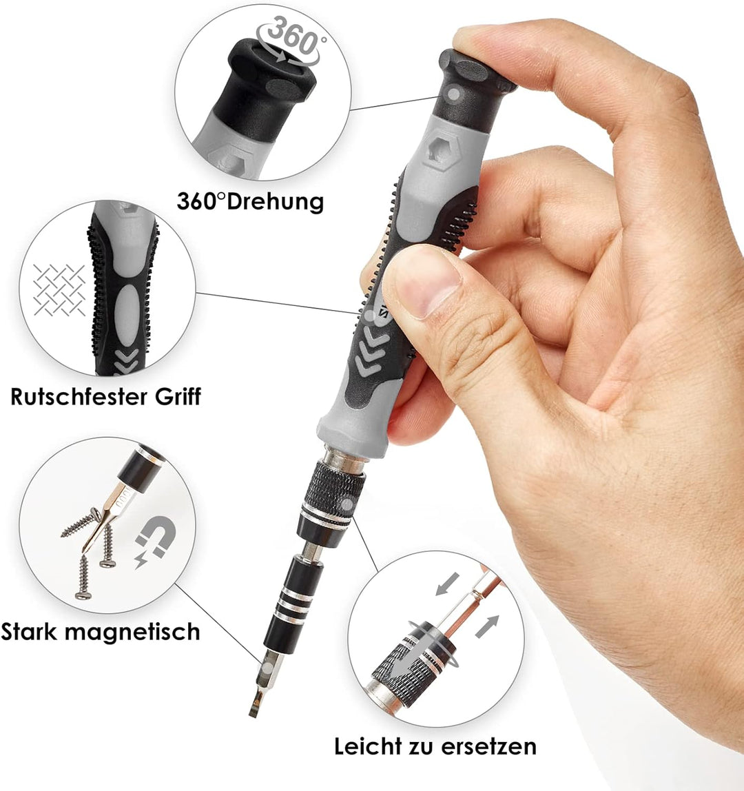 SHARDEN Feinmechaniker Schraubendreher Set, 122 in 1 Mini Präzisions Werkzeug Kit mit Torx T2 T5 T6