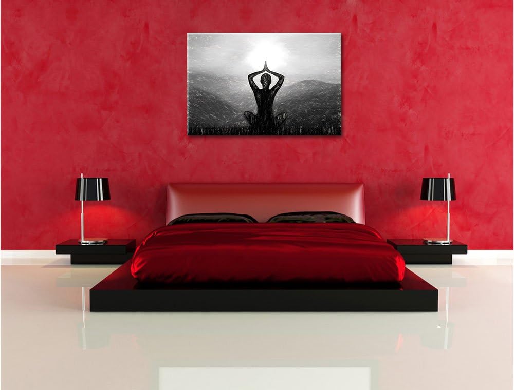Pixxprint Yoga und Meditation als Leinwandbild/Grösse: 100x70 / Wandbild/Kunstdruck/fertig bespannt,