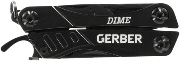 Gerber Multifunktionswerkzeug mit 12 Funktionen, Dime Pocket Multi-tool, Schwarz, 31-003610 Schwarz