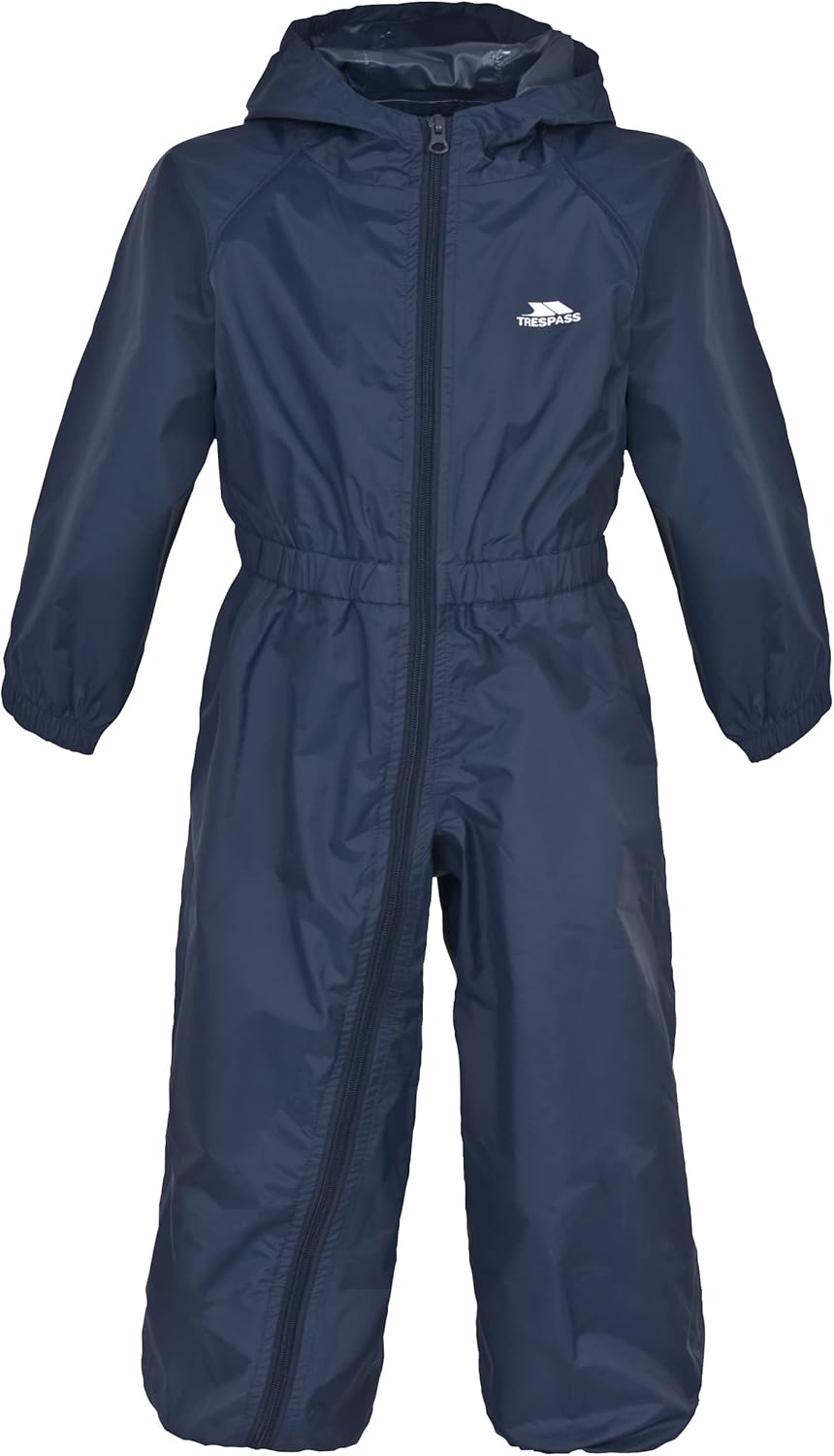 Trespass Unisex Kinder Button Regenanzug 7-8 Navy Blue, 7-8 Navy Blue