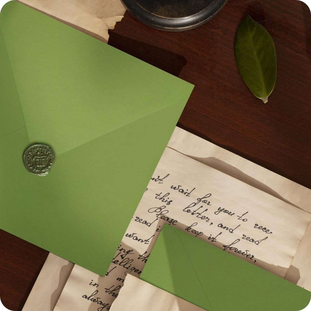 Netuno 500 Umschläge quadratisch Dunkel-Grün 153 x 153 mm 115g Sirio Color Foglia grüne Briefumschlä