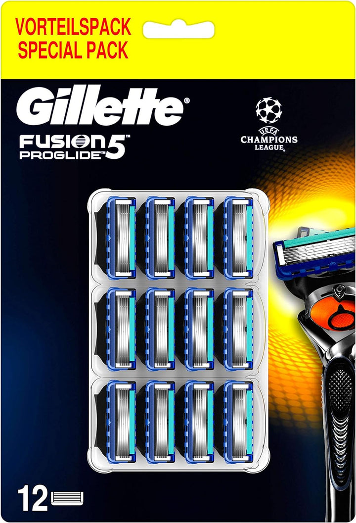 Gillette Fusion 5 ProGlide Rasierklingen mit Trimmerklinge für Präzision und Gleitbeschichtung, 12 E