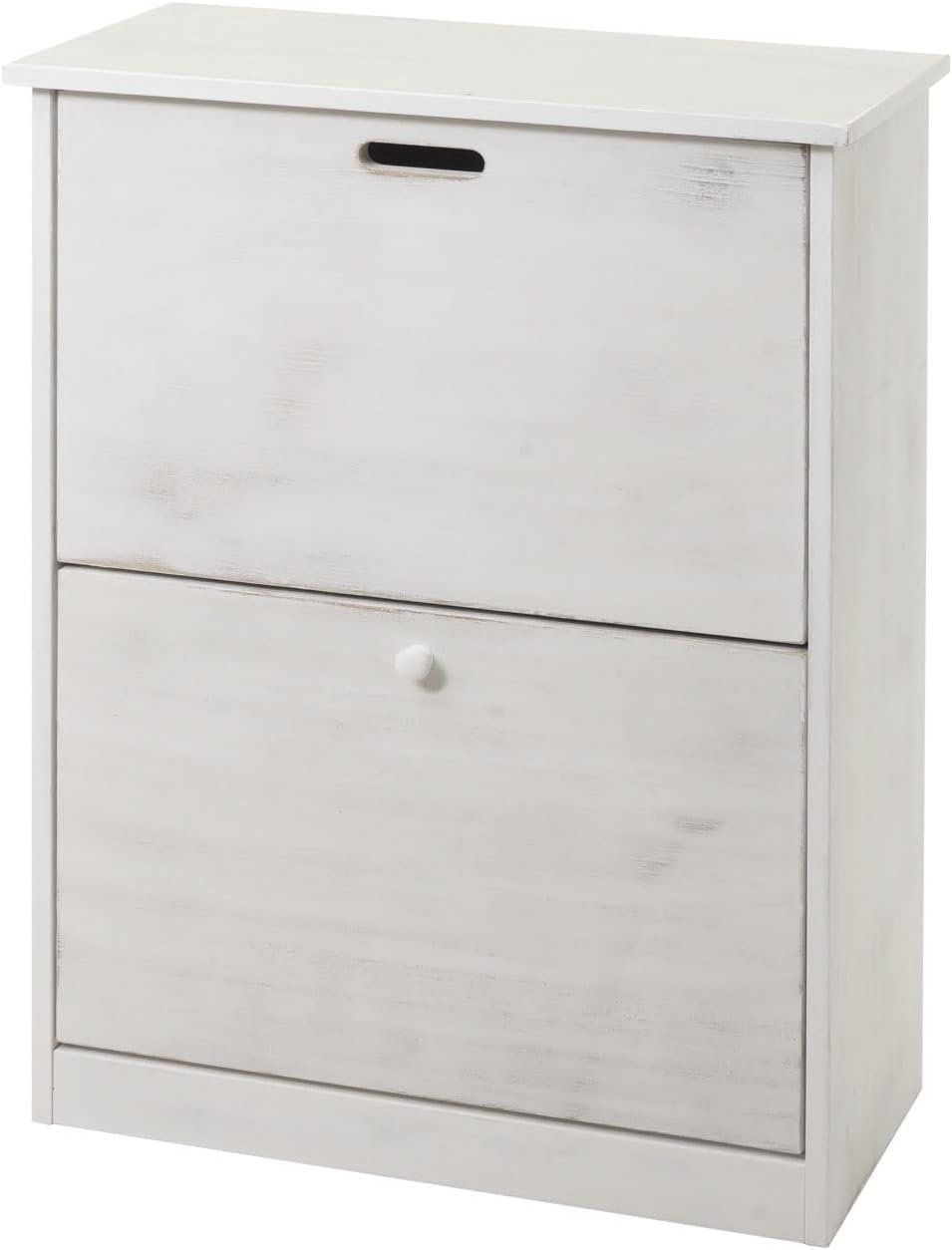 Mendler Schuhkipper HWC-K45, Schuhschrank Schuhregal, 81x60x25cm 2 Klappen, MDF aus Paulownia MVG-Ze
