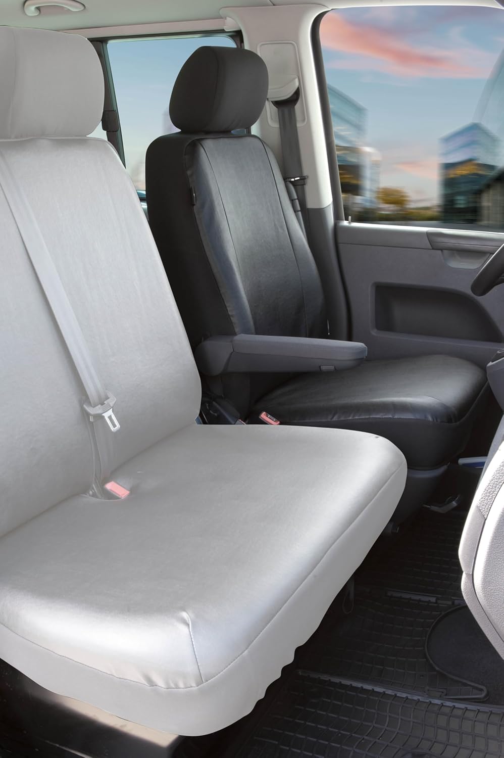 Walser Transporter Sitzbezüge Auto kompatibel mit VW T6, Einzelsitz vorne, Auto Sitzbezüge aus Kunst