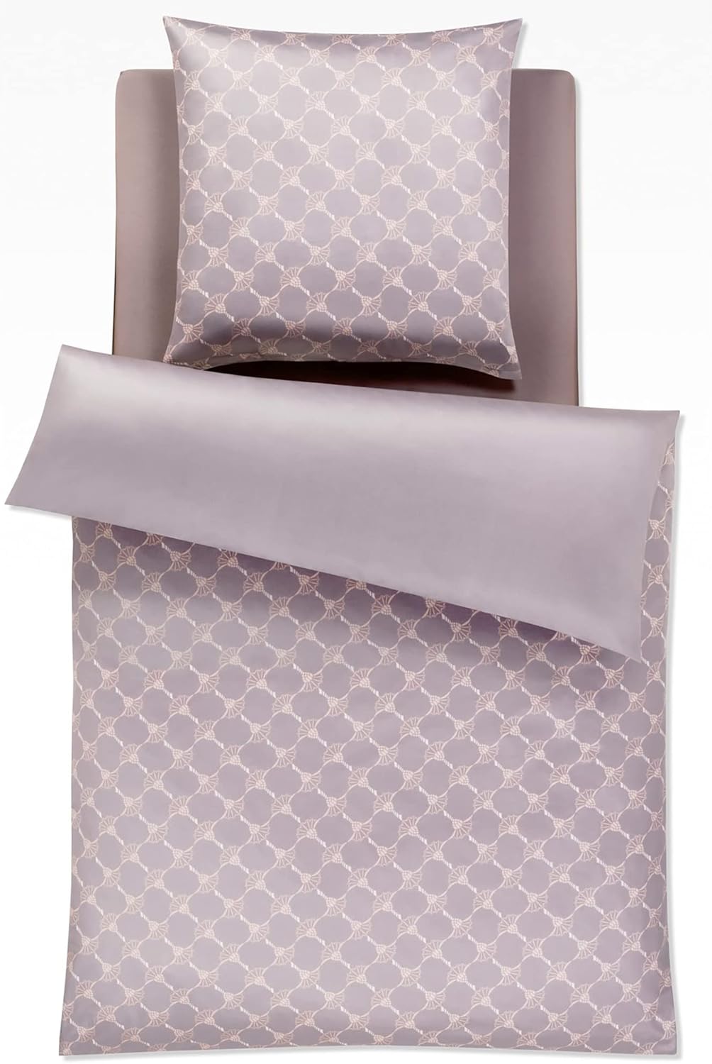 Joop, Mako-Satin-Bettwäsche, Kornblumen-Muster mit nuancierten Farben 135x200 + 1x 40x80 grau 135x20