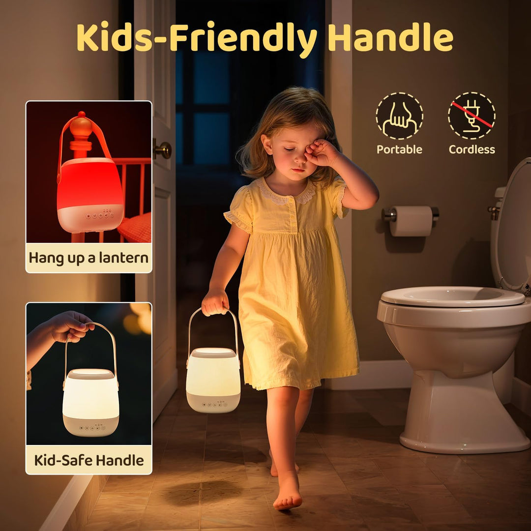 One Fire Nachtlicht Baby Stilllicht Dimmbar,12 White Noise Machine Baby Nachtlicht, 16 Farben+AUTO T