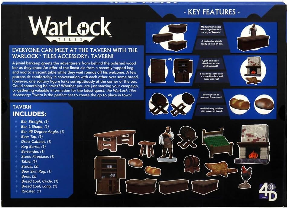 WizKids LLC, Warlock Tiles: Accessory-Tavern, Accessory, Ages 14+ WarLock Fliesen: Zubehör - Taverne