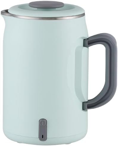 Emooncn 600ml Reise Wasserkocher Klein 220-240V Tragbarer Elektrische Wassertasse mit Klappbarer Gri