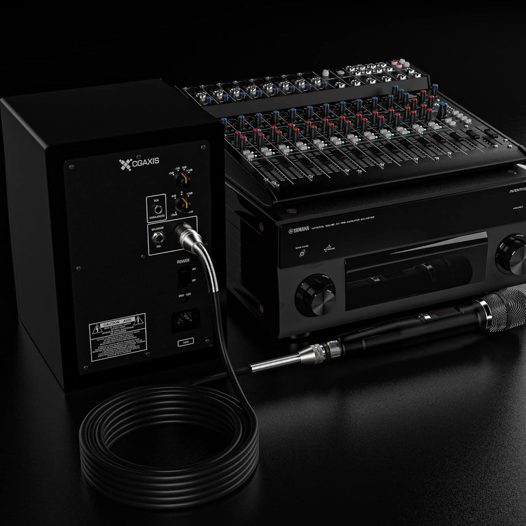 NUOSIYA XLR Kabel 6m 2Pack Symmetrisches Mikrofonkabel, Metallfeder SR Design XLR-Stecker auf Buchse