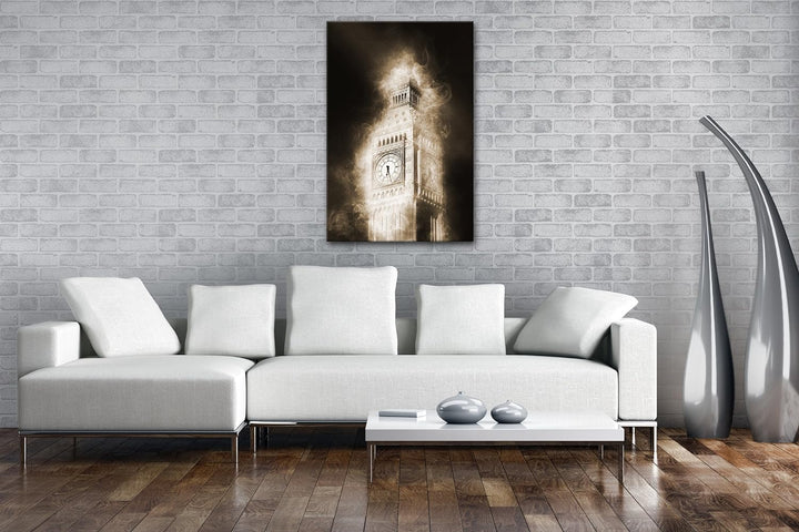 deyoli künstlerischer Big Bang in London Format: 80x60 Effekt: Sepia als Leinwand, Motiv fertig gera