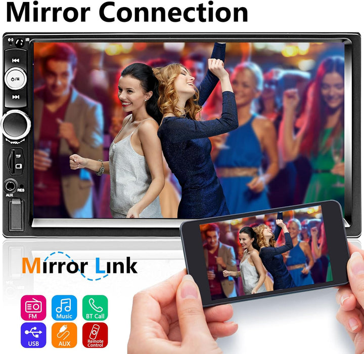 Hodozzy 2 Din Autoradio Bluetooth, Doppel Din Auto Stereo/Audio 7 Zoll Touchscreen MP5 Multimedia Ra