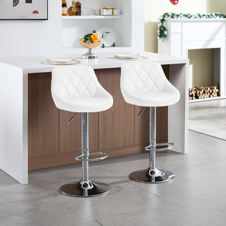 WOLTU BH23ws-1 1er Barhocker Barstuhl, leichte reinige Kunstleder, Gute gepolsterte Sitzfläche, Höhe