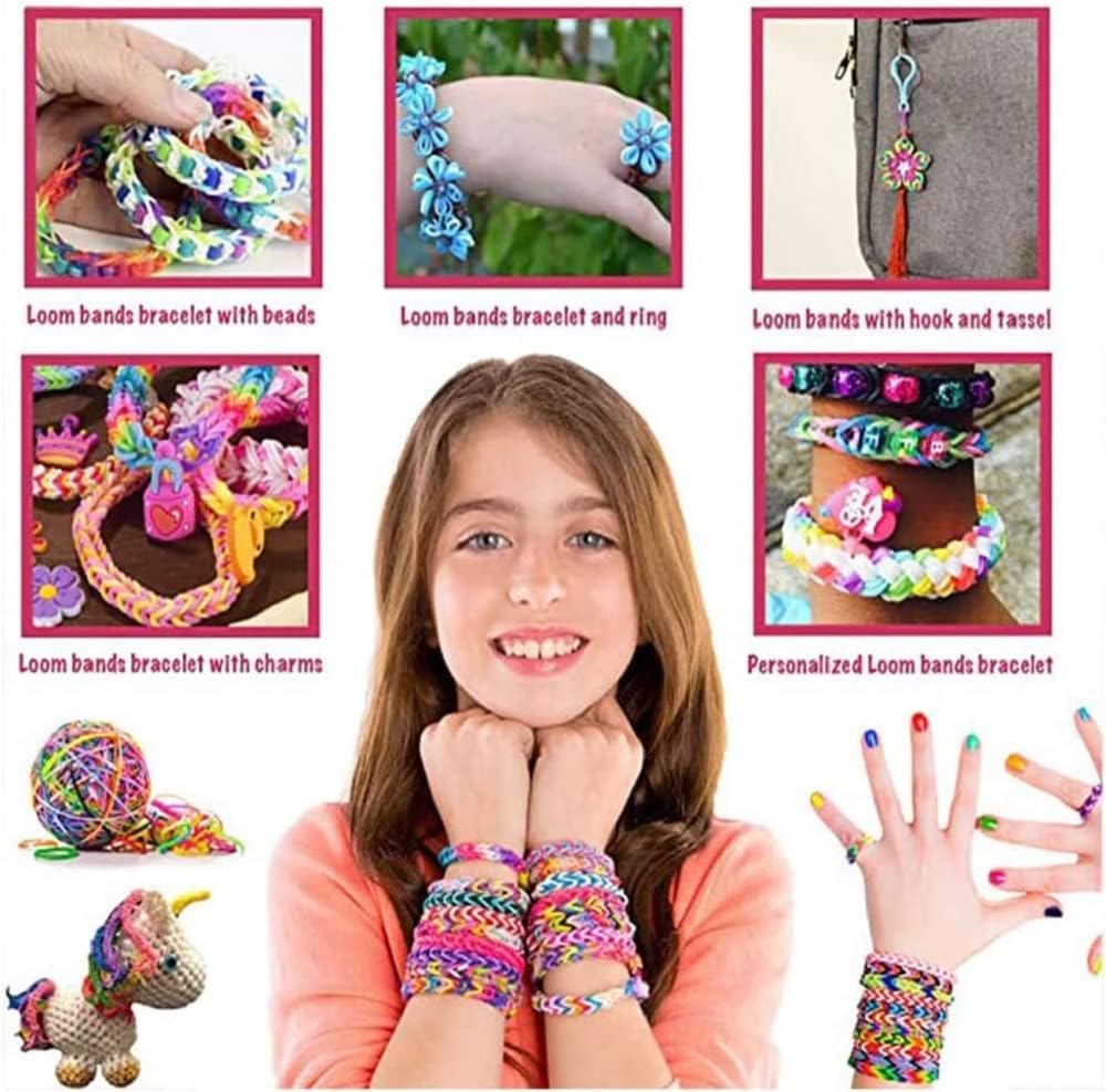 Loom Bands Kit, 15000 Stck DIY Gummibänder Set für Kinder Mehrfarbiges Set Herstellung Elastischen A