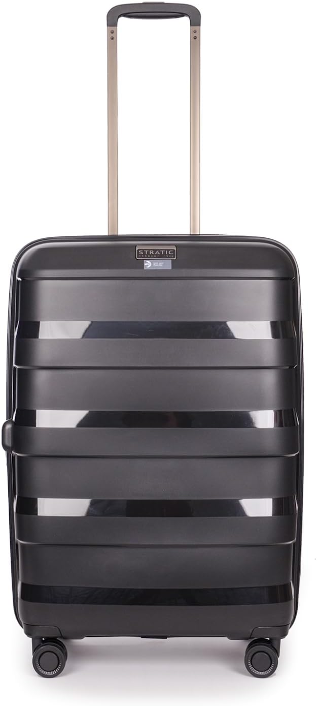 Stratic Straw+ - 4-Rollen-Trolley 66 cm M erw. Black Schwarz, Schwarz