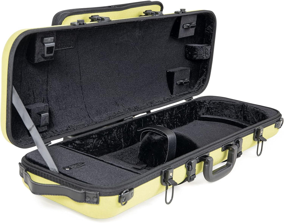 Violinkoffer BIO A 4/4 mit Notentasche, Seitengriff, verstellbare Halsauflage Farbe: limette, limett