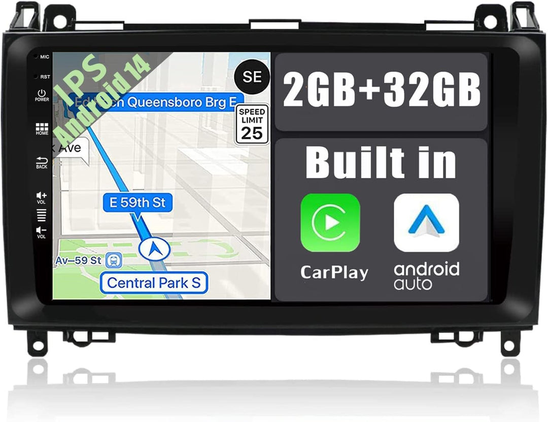 YUNTX Android 12 Autoradio Kompatibel mit Mercedes Benz Viano/Sprinter/W906-IPS 9 Zoll GPS mit navi