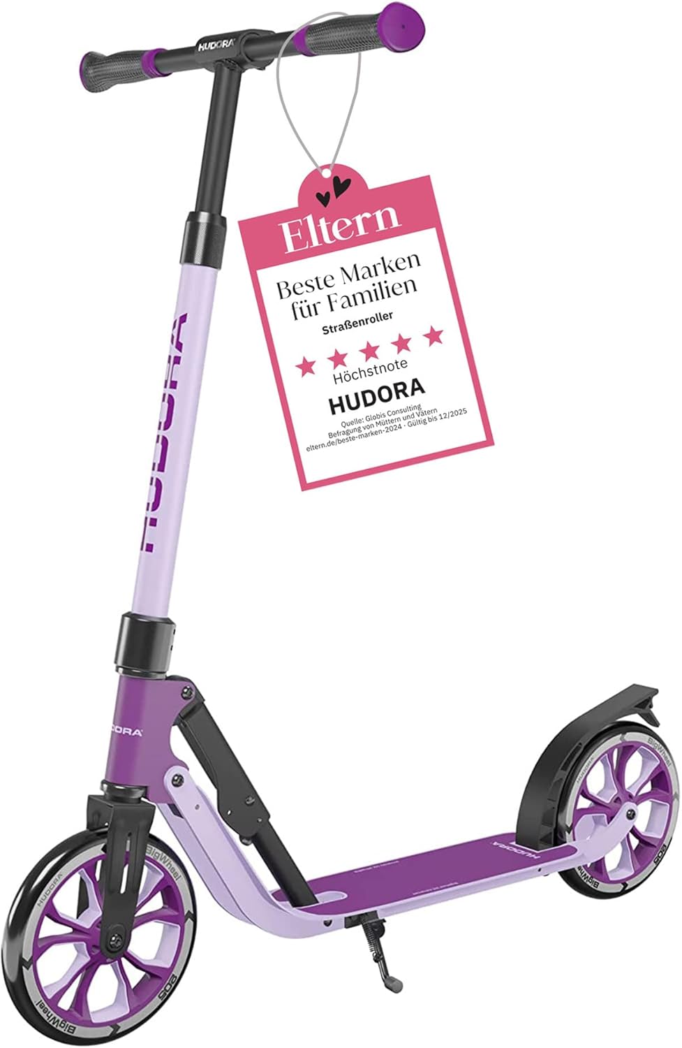HUDORA BigWheel® 205 Advanced Scooter - Komfortabler Aluminium-Roller für bis zu 100kg - Höhenverste