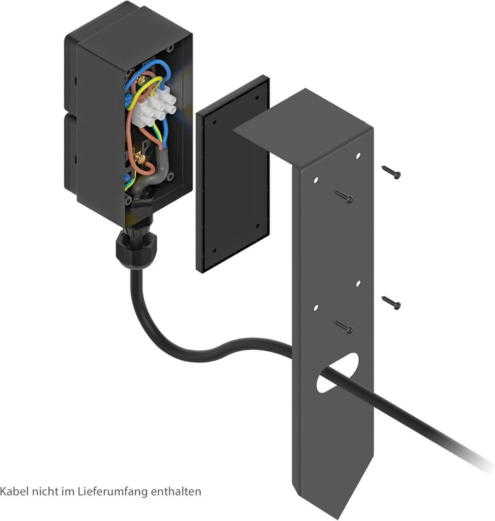 ledscom.de Garten Steckdosensäule PIWI mit Erdspiess für aussen, IP44, 2-Fach, Edelstahl, Kunststoff