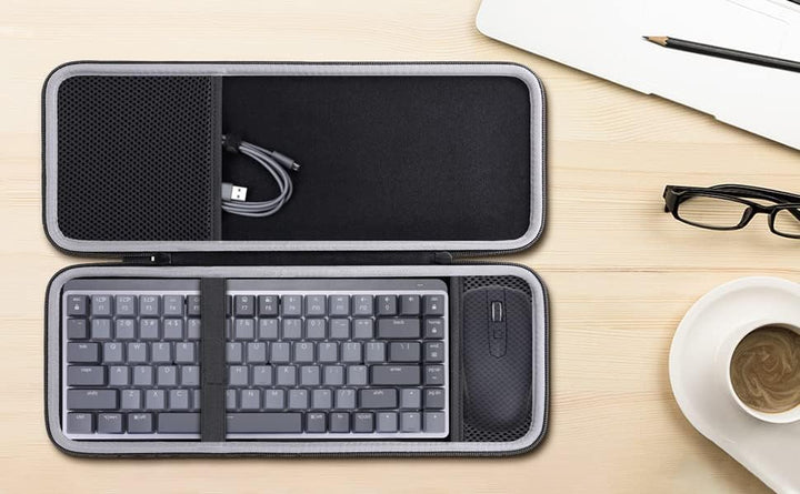 co2CREA Hart Schutz Hülle Etui Tasche für Logitech MX Mechanical Mini Kabellose Tastatur und Anywher