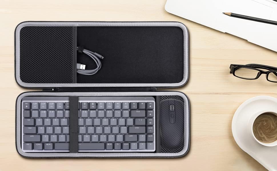 co2CREA Hart Schutz Hülle Etui Tasche für Logitech MX Mechanical Mini Kabellose Tastatur und Anywher