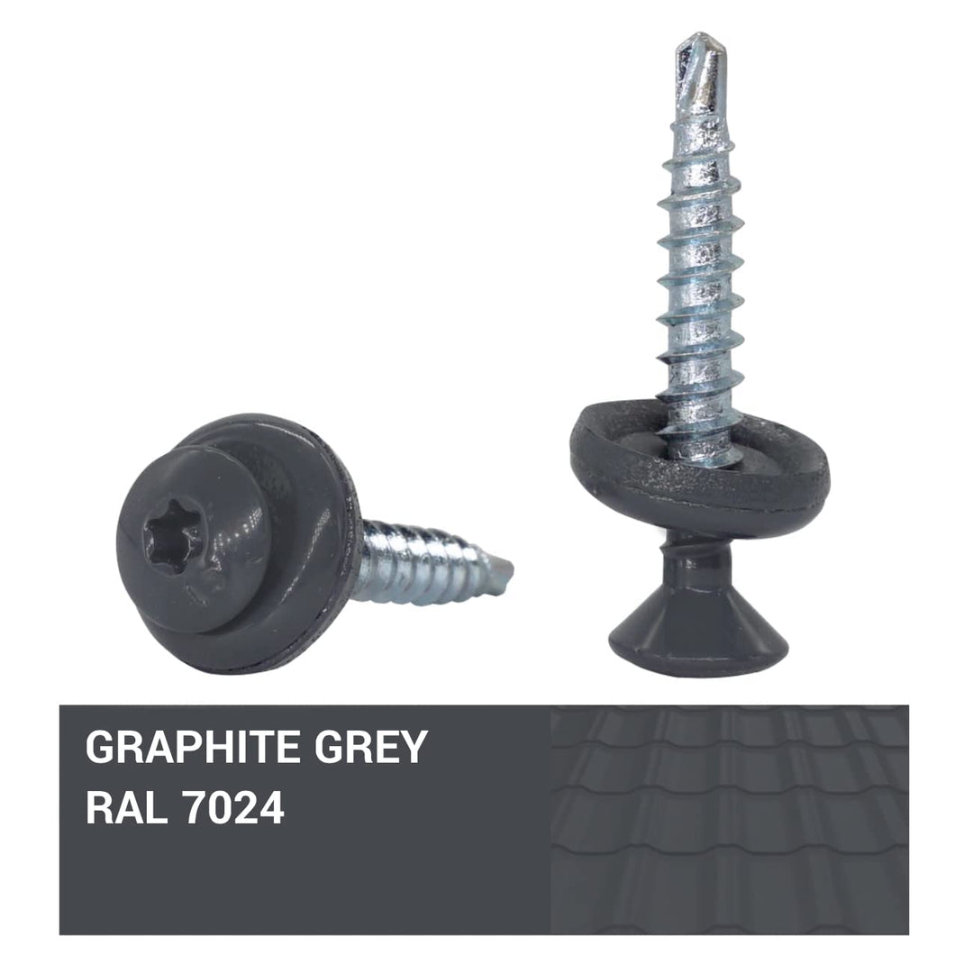(250 Stück) Metall Dacheindeckung Torx Schrauben 4,8 x 35 mm lackierte Selbstbohrschrauben mit EPDM