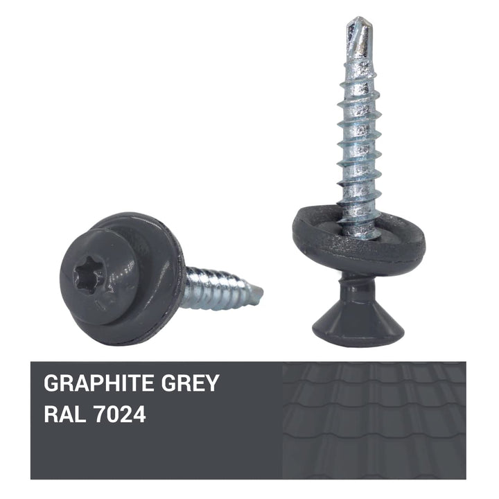 (250 Stück) Metall Dacheindeckung Torx Schrauben 4,8 x 35 mm lackierte Selbstbohrschrauben mit EPDM