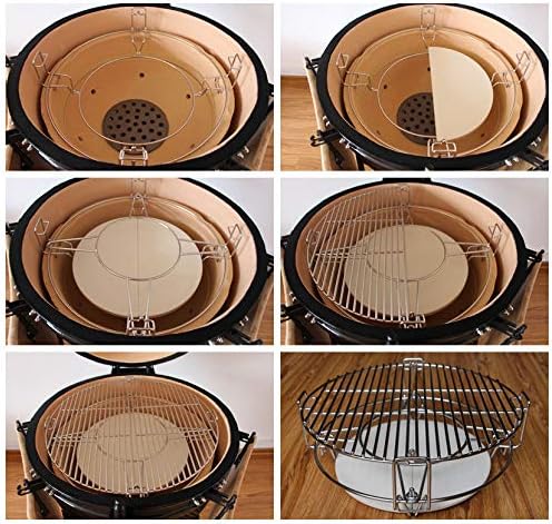 YNNI KAMADO TQDC23 58,4 cm Teilung und Conquer komplett 6-teilig mit Topflappen Kamado Grill Univers