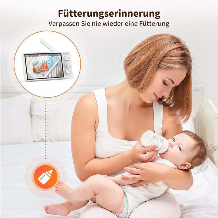 5,5 Zoll Babyphone mit Kamera Codnida 3MP HD Video Babyfon Camera,Baby Camera mit Bewegungsmelder un