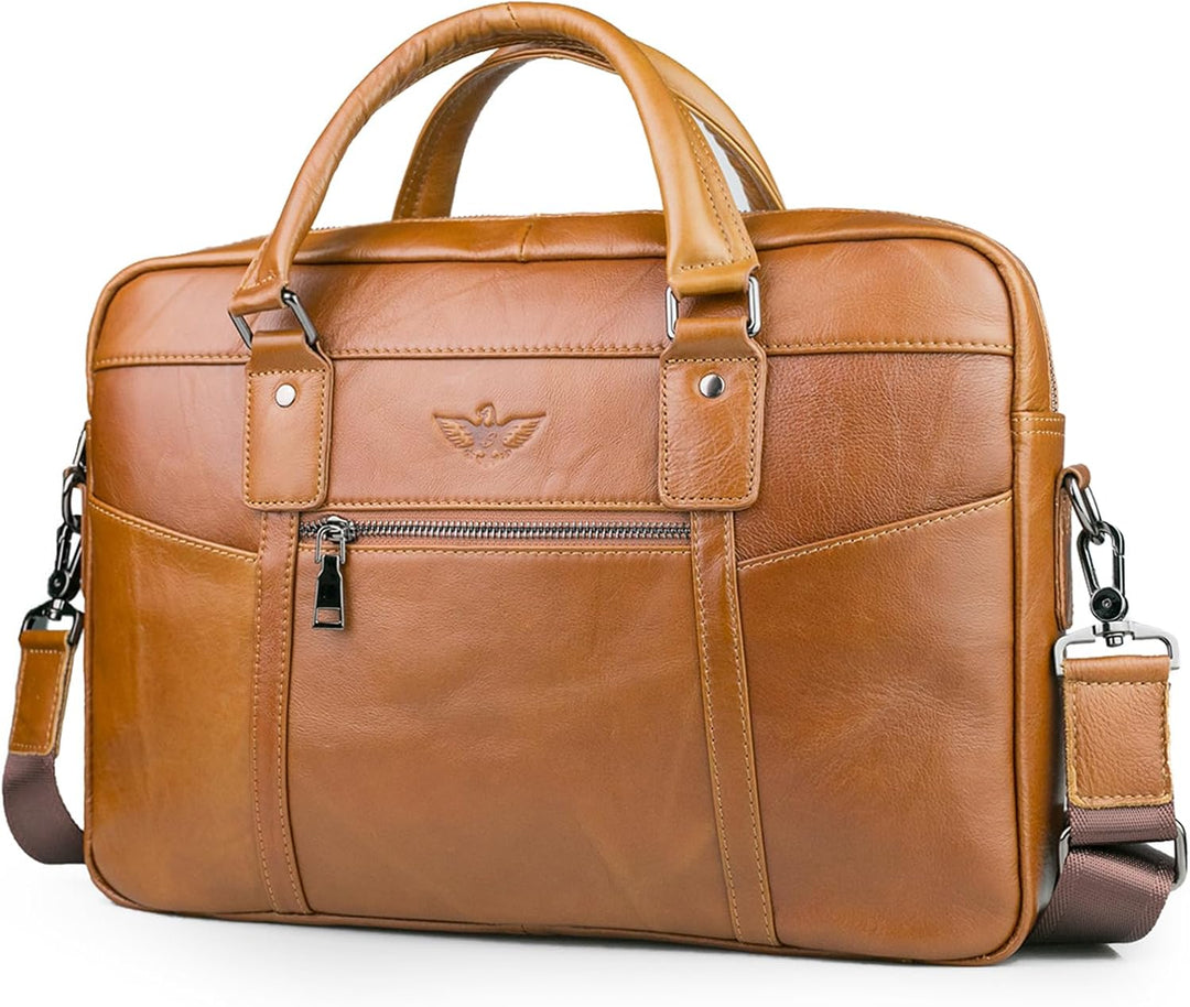 BAGZY Laptoptasche 15.6 Zoll Aktentasche Herren Umhängetasche Geschenk für Männer Handtasche für Mä