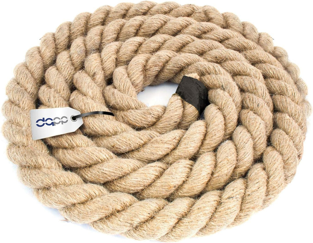 DQ-PP JUTESEIL | 5m | 40mm stark | Kordel Natur Braun Naturfasern | Jutekordel| Deko Seil | Dekokord