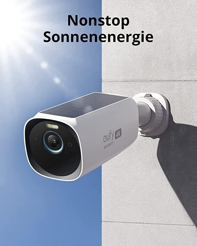 eufy Security eufyCam 3, überwachungskamera aussen, 4K kabellose überwachungskamera solar mit Gesich