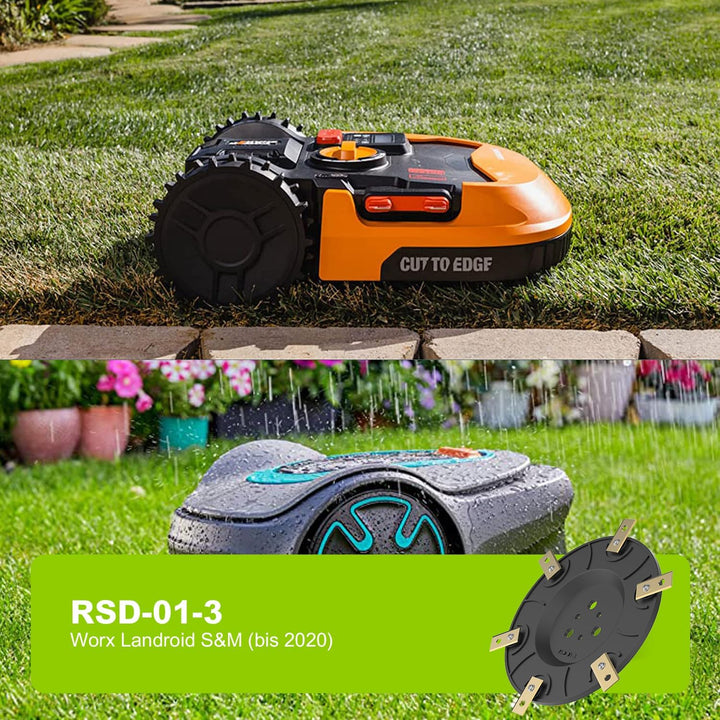 Evenlinkics mähroboter zubehör-6 Rasen Rakel mähroboter messerteller,Kompatibel mit Worx S&M(bis BJ