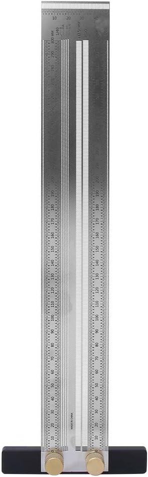 Anreisslineal Edelstahl T-Loch Lineal Präzisionsmarkierung T-Rule Carpenter Messwerkzeug zum Positio