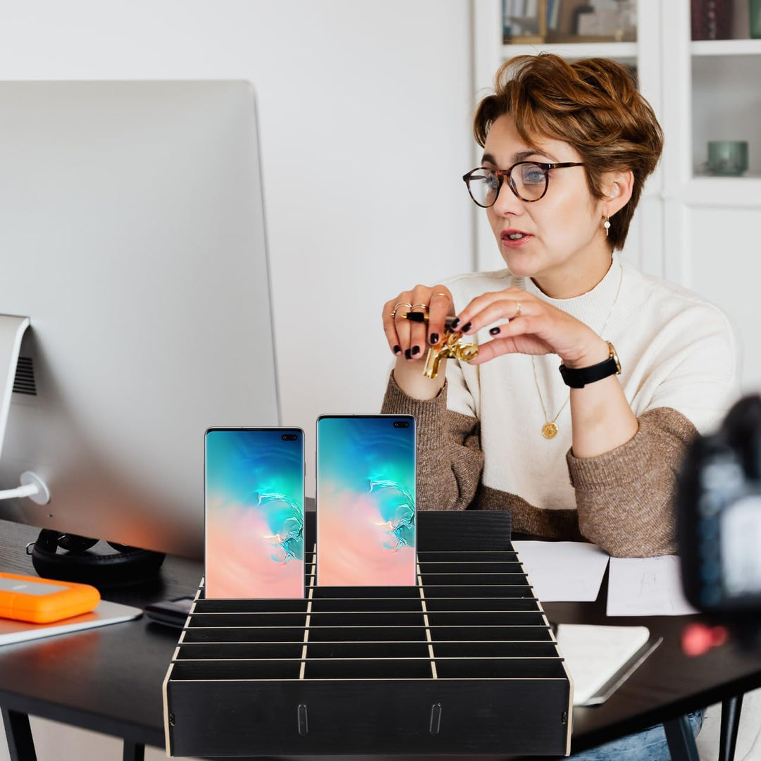 TOPBATHY Handy-Aufbewahrungsbox 30-Fächer- -Handy-Desktop-Organizer Telefonmanagement-Aufbewahrung M