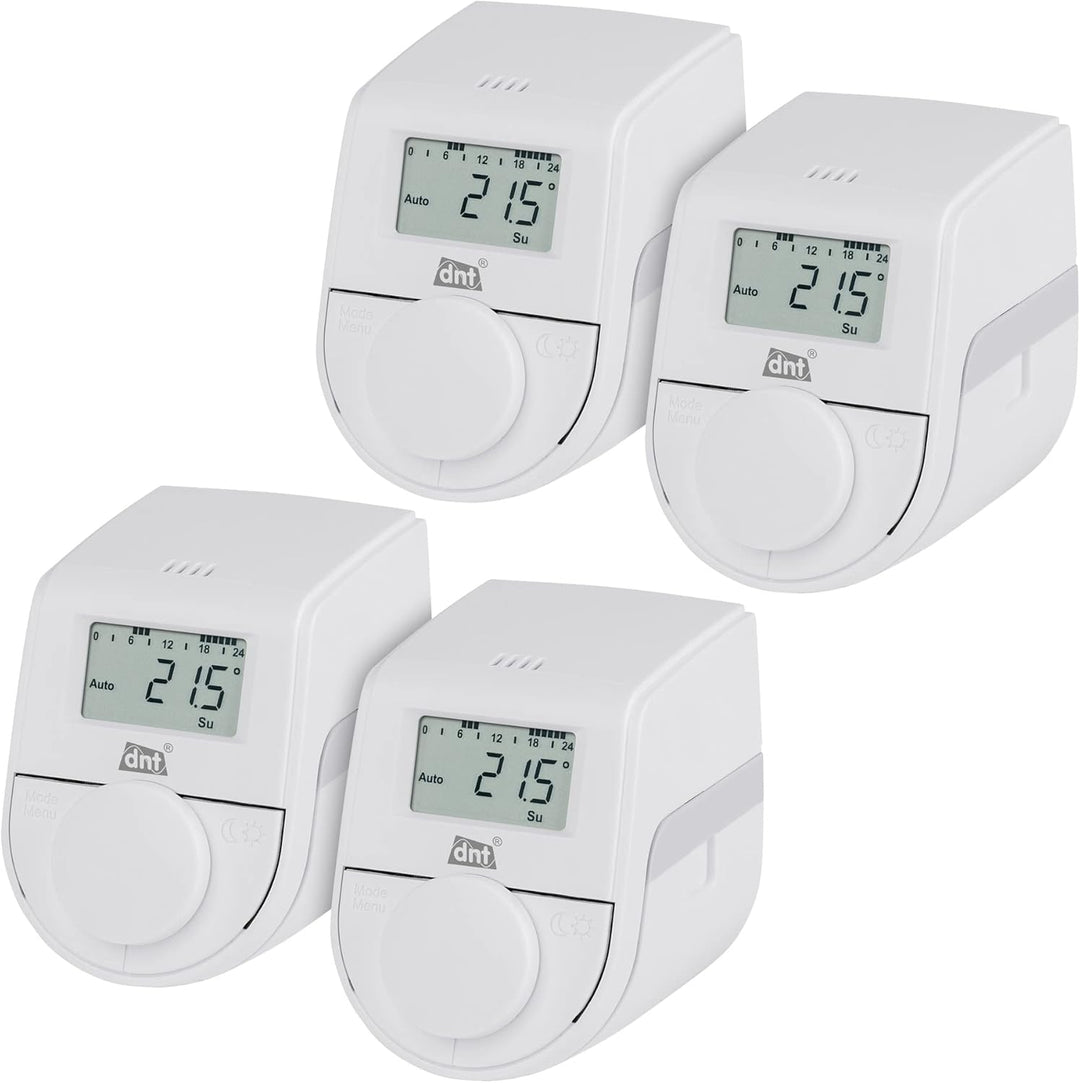 DNT 4er-Set Heizkörperthermostat ThermoTune, Stand-Alone, ca. 4 Jahre Batterielaufzeit, 4er-Set