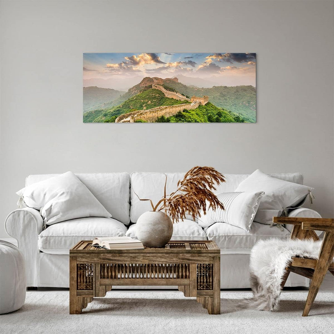 Panorama Bilder auf Leinwand 100x40cm Leinwandbild Wand Berg asiatisch china Gross Wanddeko Bild Sch