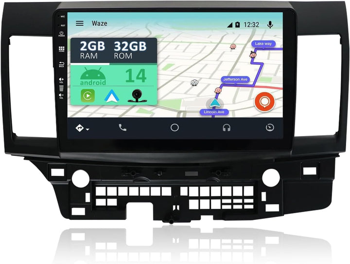 YUNTX Android 10 Autoradio Compatible Avec Mitsubishi Lancer (2010-2017)- GPS 2 Din - Caméra arrière