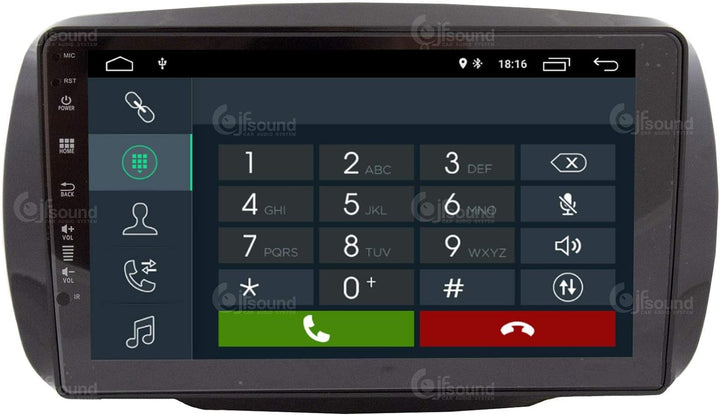 Costum fit Autoradio für Smart 453 Android GPS Bluetooth WiFi Dab USB Full HD Touchscreen Display 9"
