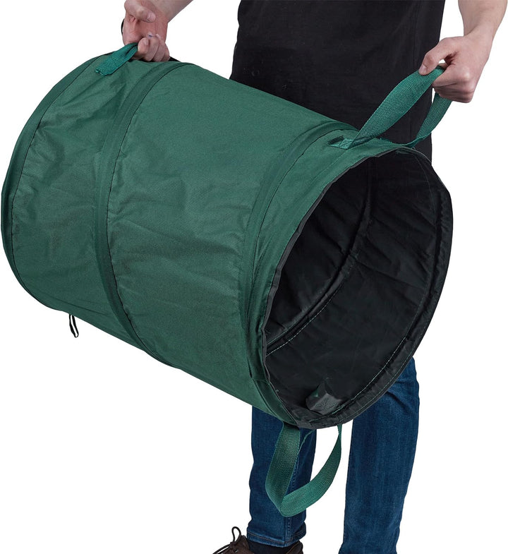 Relaxdays Laubsack selbstaufstellend, 3er Set, 90 Liter, Pop Up Gartensack, 3 Griffe, UV-beständig,