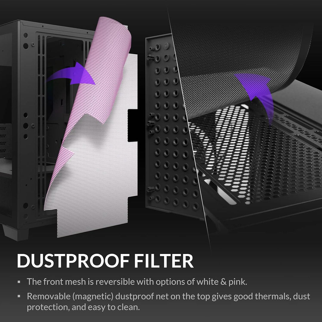 AZZA Elise 140 / Matx Gaming Gehäuse / PC-Gehäuse / 1120mm ARGB Lüfter inklusive