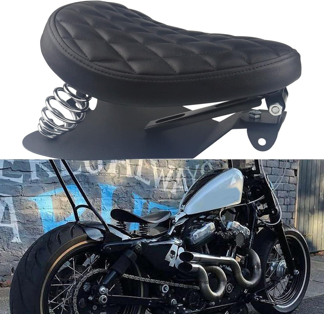 BREDUXSER Motorrad Bobber Sitz, Motorrad Solo Sitz Mit Federhalterung Grundplatte Für Sportster Acht