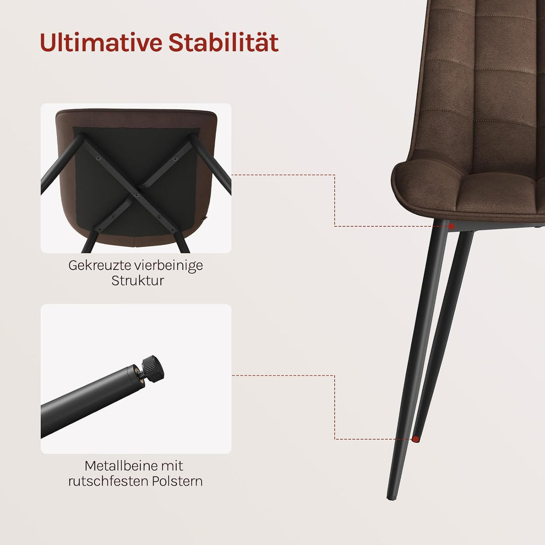 WOLTU 4 x Esszimmerstühle 4er Set Esszimmerstuhl Küchenstuhl Polsterstuhl Design Stuhl mit Rückenleh