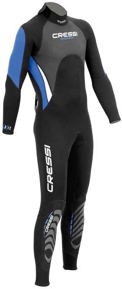 Cressi Morea Herren - Neoprenanzug 3mm für alle Wassersportarten L/4 Schwarz/Blau/Silber, L/4 Schwar