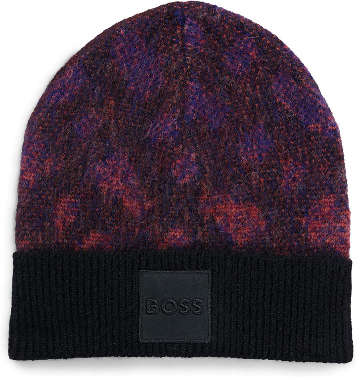 BOSS Herren Miracolo Hat Mütze aus gebürstetem Gewebe mit Dégradé-Monogrammen Einheitsgrösse Black1,