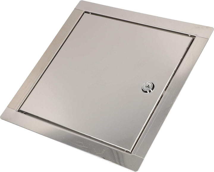 KOTARBAU® Revisionsklappe Grösse 25x25cm mit Schlüssel Edelstahl Silber für Revisionsschächte, 25x25