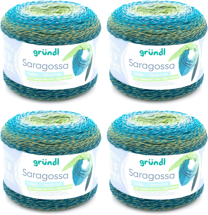 Gründl Wolle Saragossa (weiches Farbverlaufsgarn aus 50% Baumwolle und 50% Polyacryl, 250 g / 1000 m