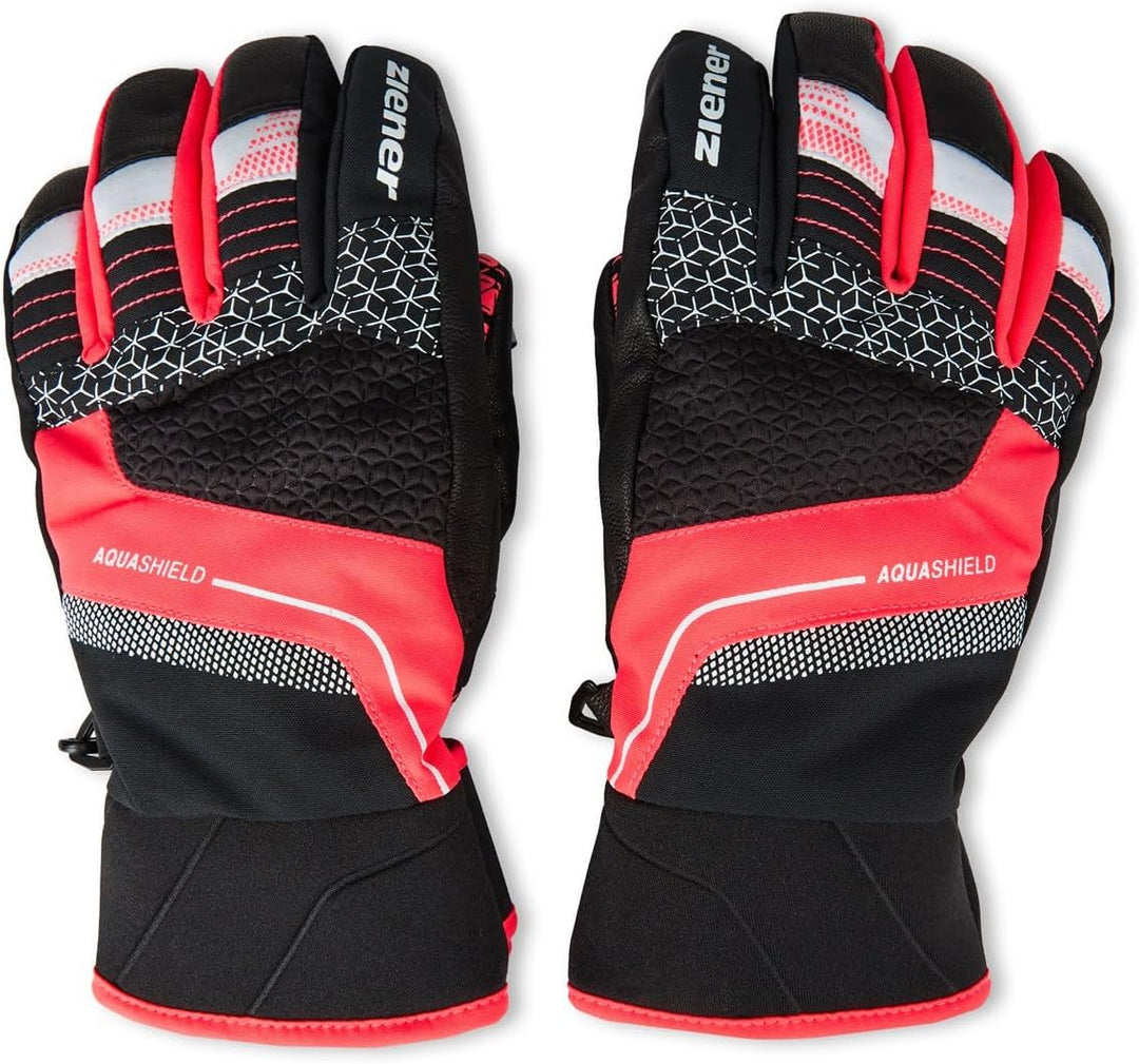 Ziener Jungen Lonzalo Ski-Handschuhe/Wintersport | wasserdicht, atmungsaktiv, Primaloft 5 black.neon
