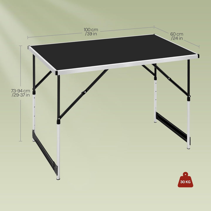 WOLTU® Campingtisch Klapptisch Gartentisch Arbeitstisch Balkontisch höhenverstellbar Aluminium Stahl
